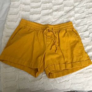 Golden yellow drawstring shorts